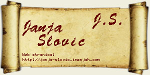 Janja Slović vizit kartica
